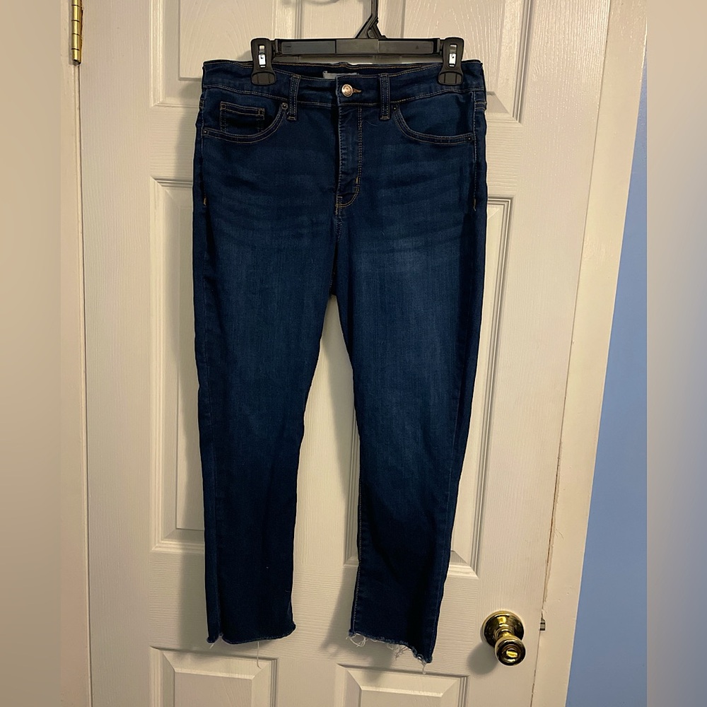 Crown & Ivy Dark Wash Jeans in High-Rise Skinny Crop (Women’s)